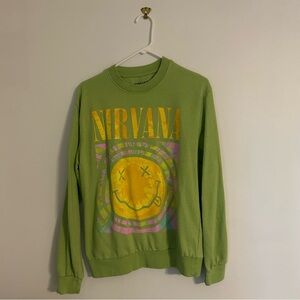 NIRVANA Green Graphic Sweatshirt